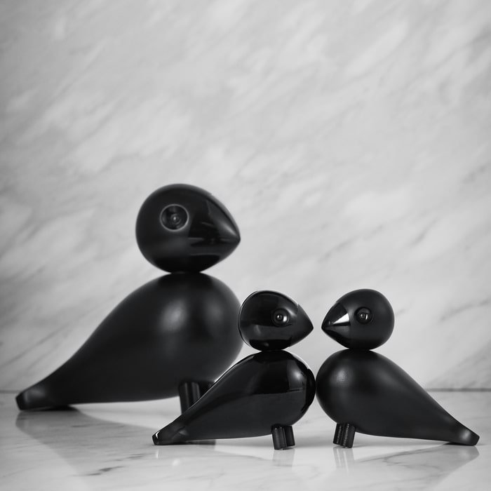 Kay Bojesen 39240 Lovebirds Wooden Figurine in Black
