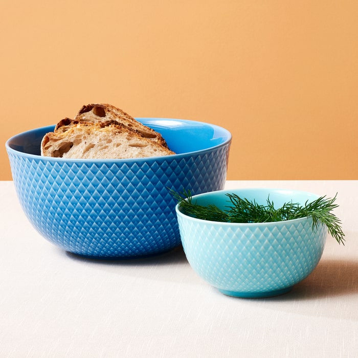 Lyngby Porcelæn 201910 Rhombe Color Serving Bowl in Blue