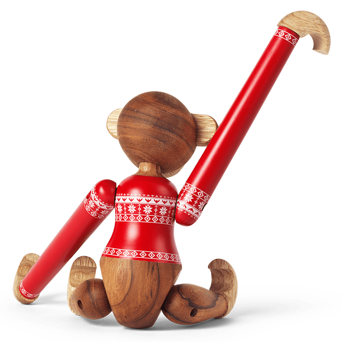 Kay Bojesen 39571 Christmas Jumper Monkey Wooden Figurine in Teak/Limba