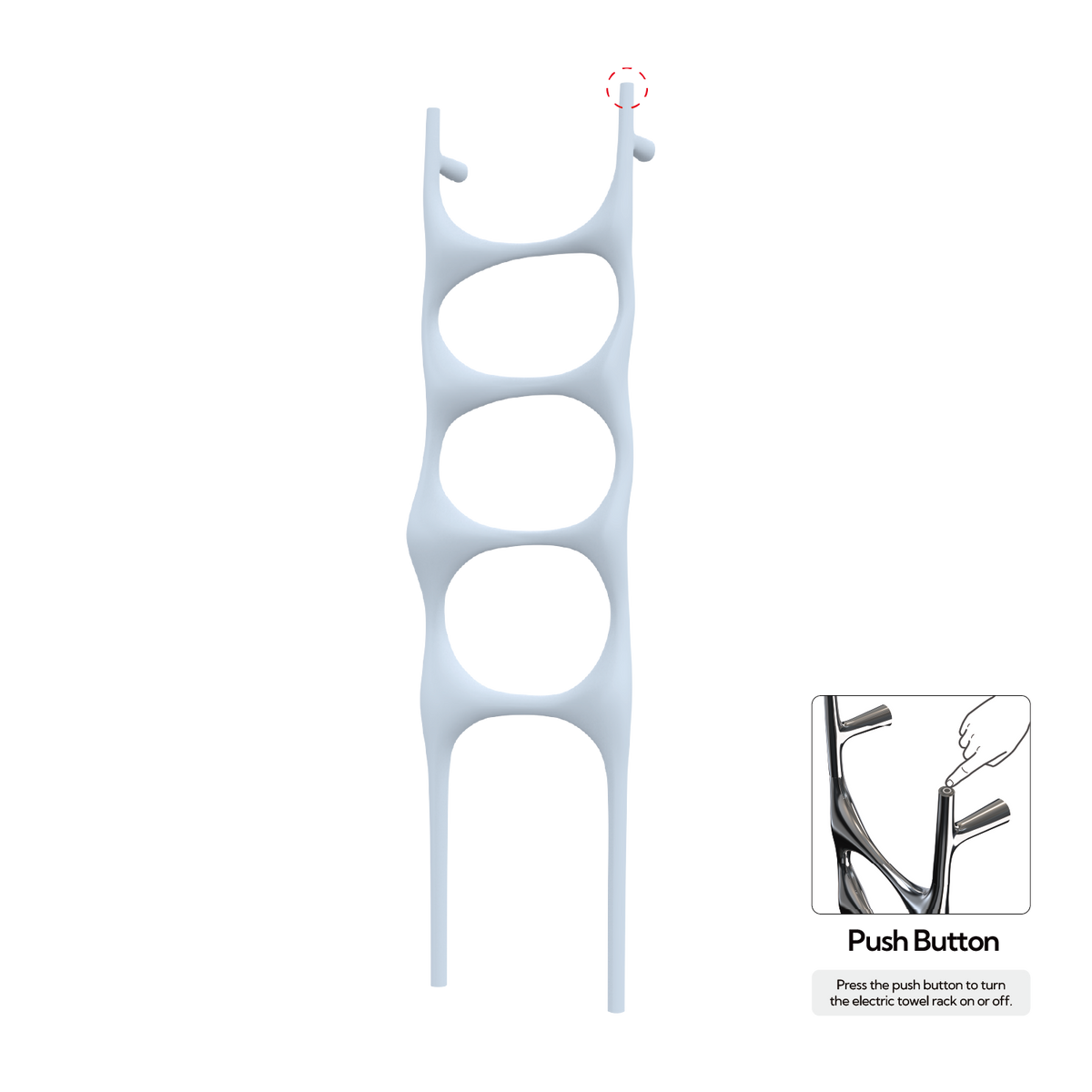 P&Bhusri S6-M-SBL-N Crete Palace Towel Warmer in Sky Blue