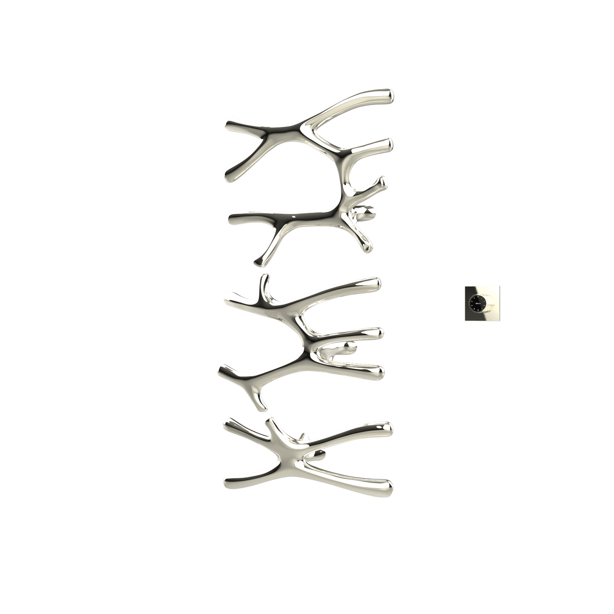P&Bhusri S7-LMS-PWG-XM Daphne's Branch Large + Medium + Small Towel Warmer in PVD Polished White Gold