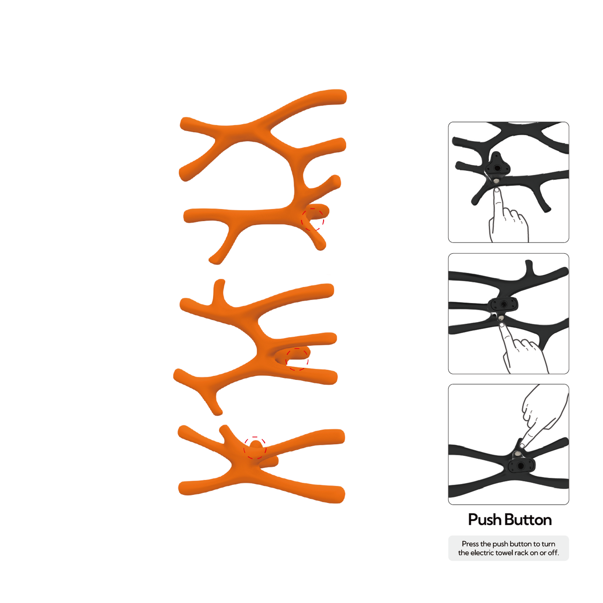 P&Bhusri S7-LMS-SOR-N Daphne's Branch Large + Medium + Small Towel Warmer in Sienna Orange