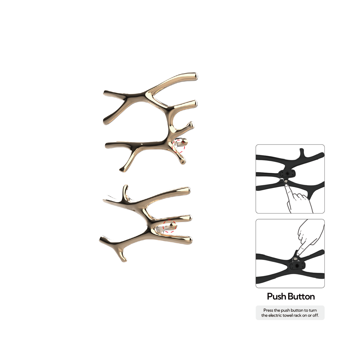 P&Bhusri S7-LM-PBZ-N Daphne's Branch Large + Medium Towel Warmer in PVD Polished Bronze