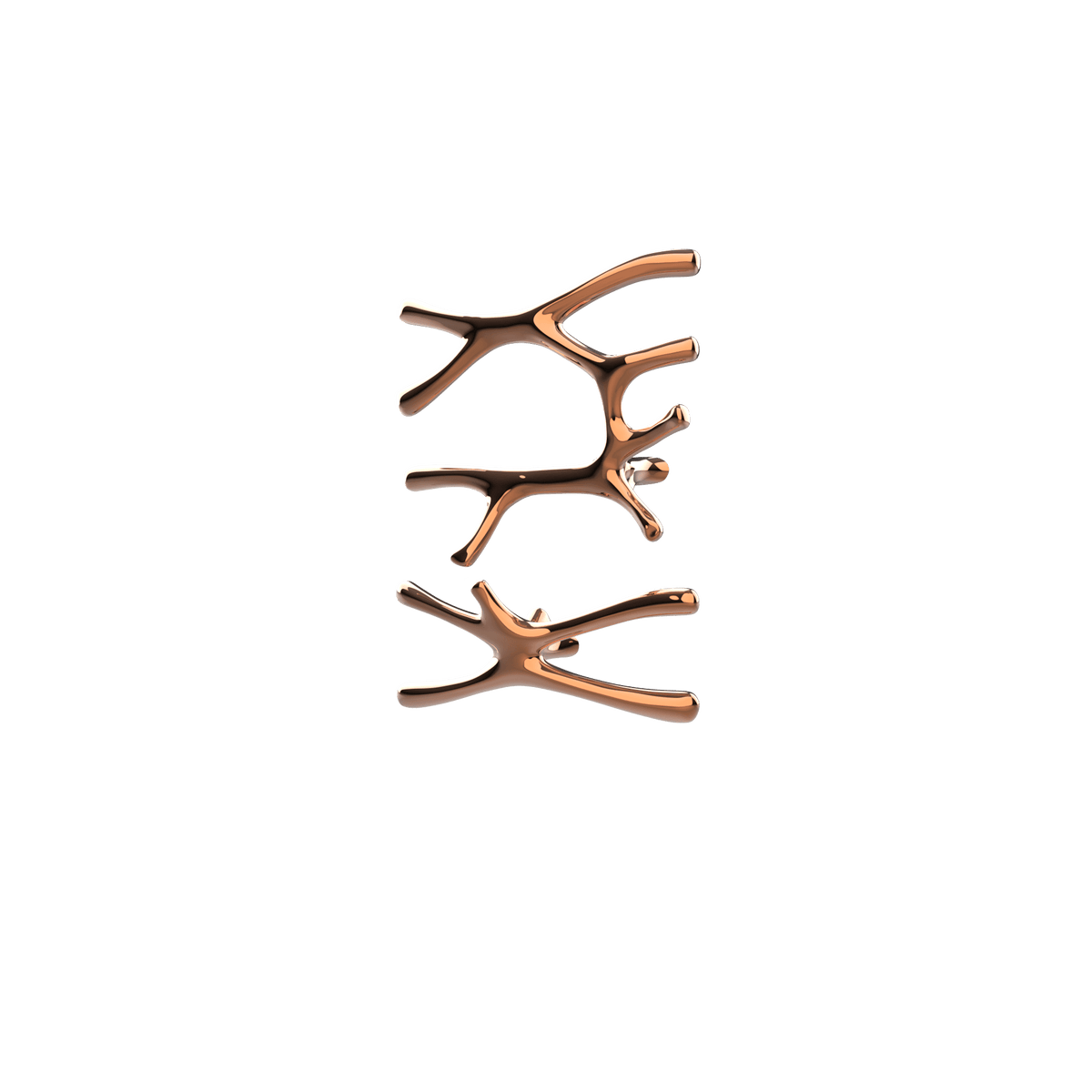 P&Bhusri S7-LS-RGD-SC Daphne's Branch Large + Small Towel Warmer in PVD Polished Rose Gold