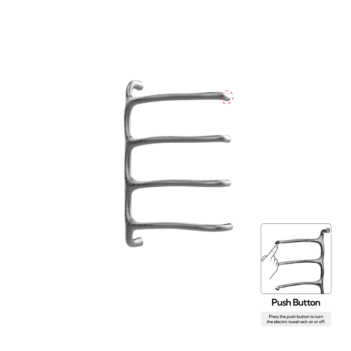 P&Bhusri S8-M-GML-N Tuscany Glimmer Towel Warmer in PVD Gun Metal