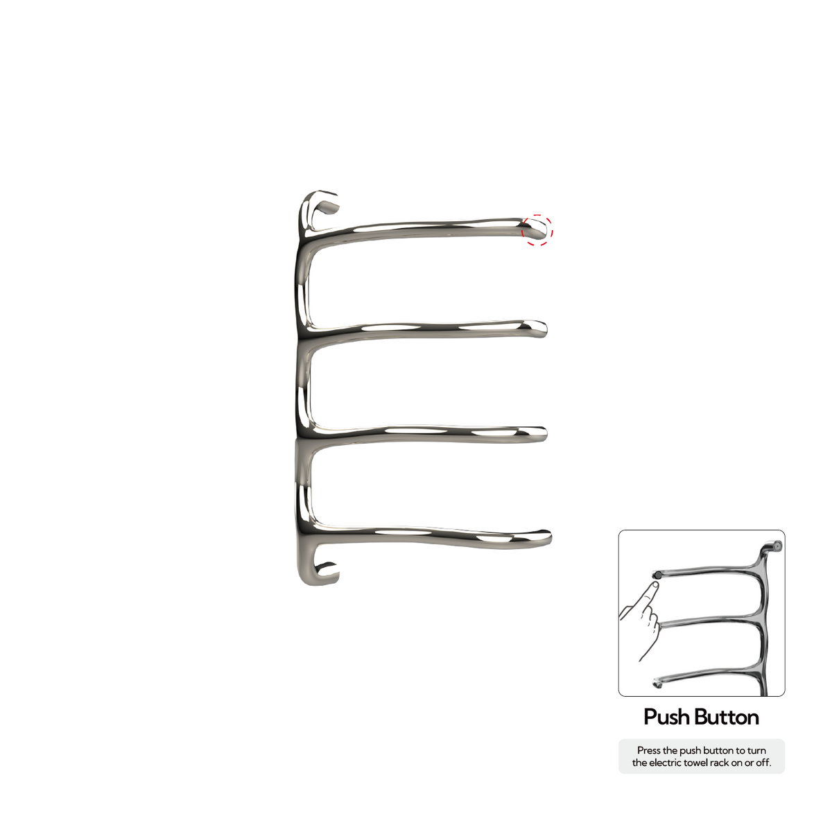 P&Bhusri S8-M-PNI-N Tuscany Glimmer Towel Warmer in PVD Polished Nickel