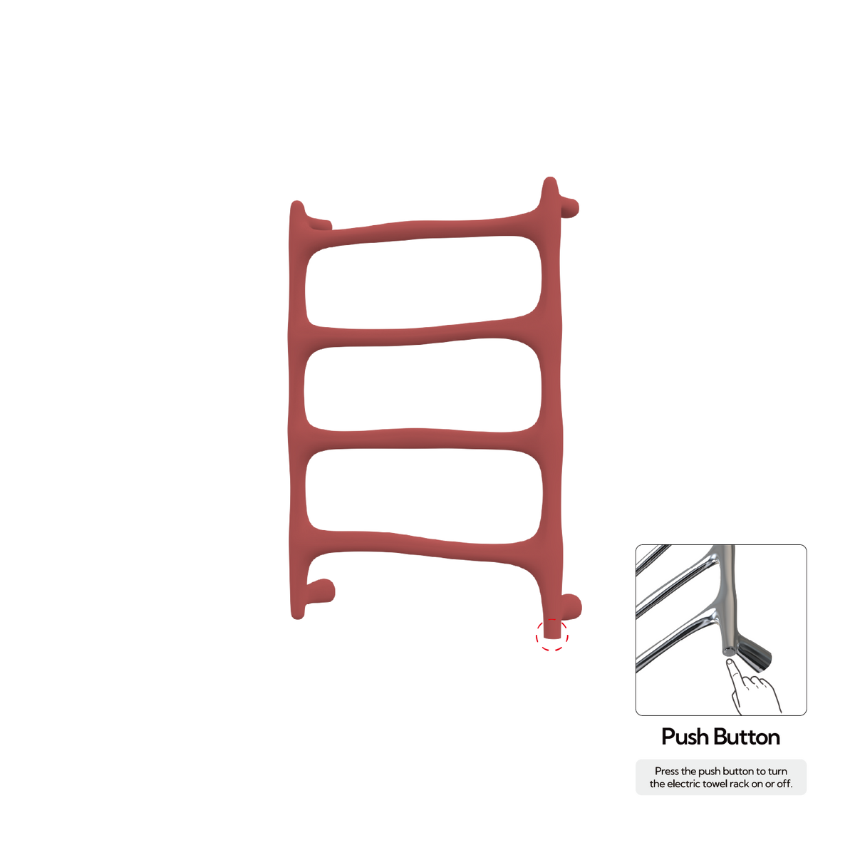 P&Bhusri S9-M-ARD-N Verona Towel Warmer in Amber Red