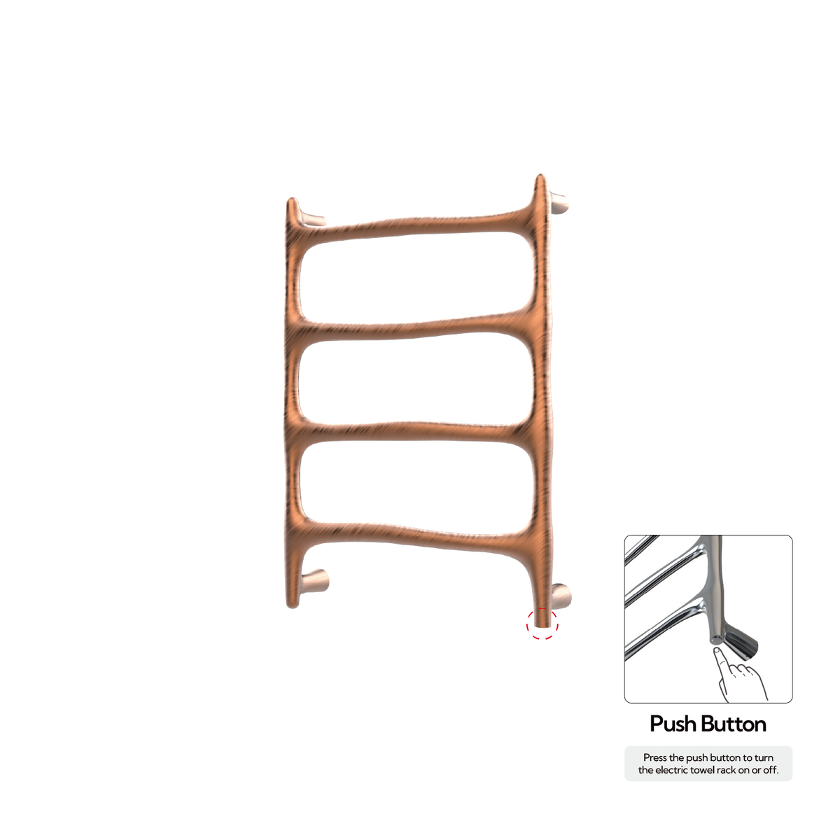 P&Bhusri S9-M-BRG-N Verona Towel Warmer in PVD Brushed Rose Gold