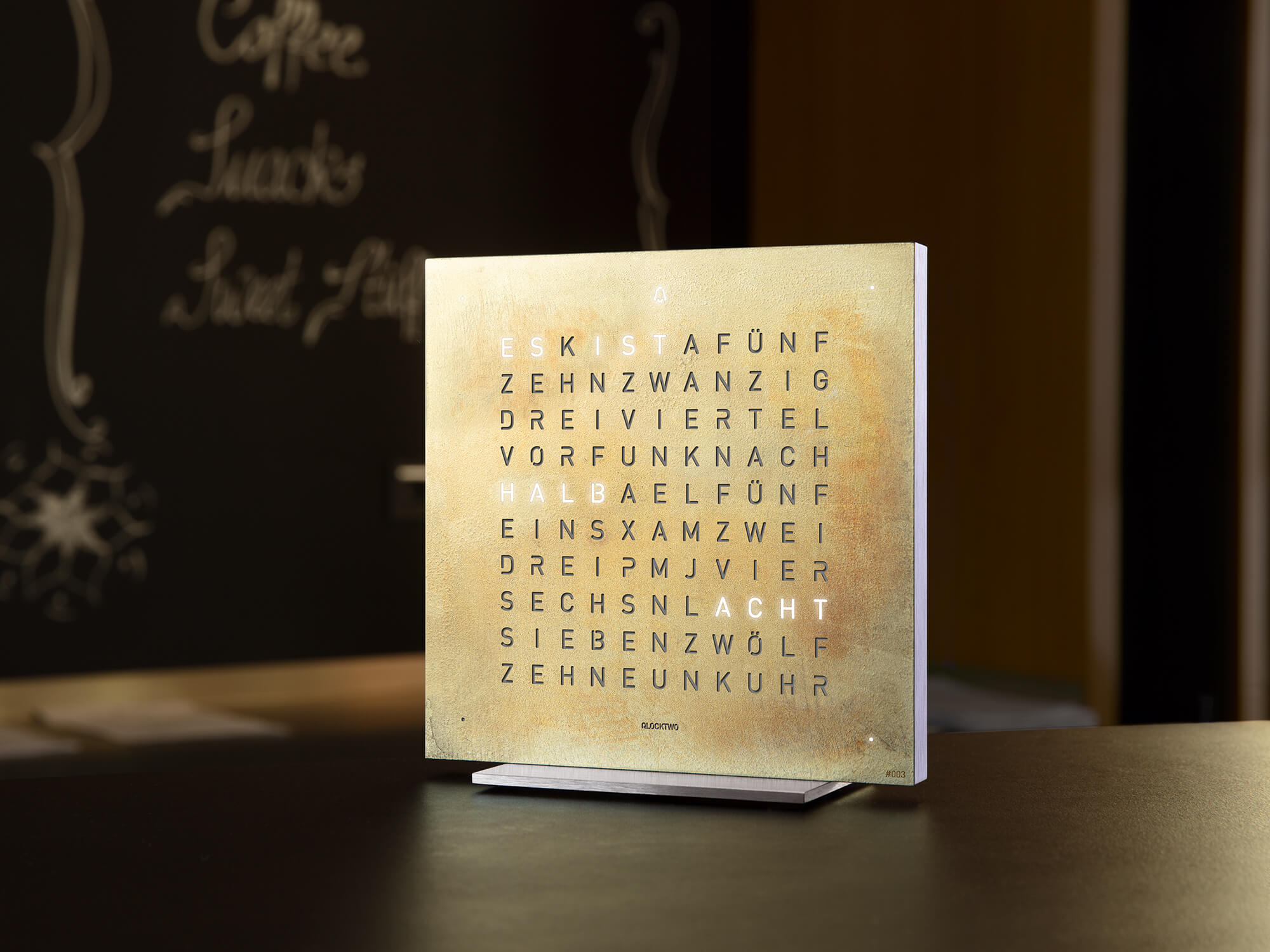 QLOCKTWO T4SSG QLOCKTWO EARTH 13.5 Creator's Edition Silver & Gold