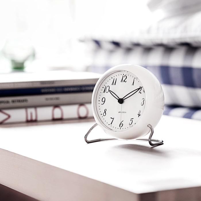 Arne Jacobsen Clocks 43670 LK Table Clock in White