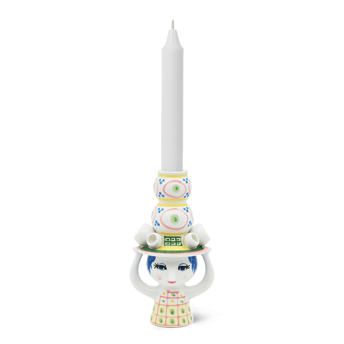 Bjørn Wiinblad 54052 Lady with Hat Candle Holder in Pink