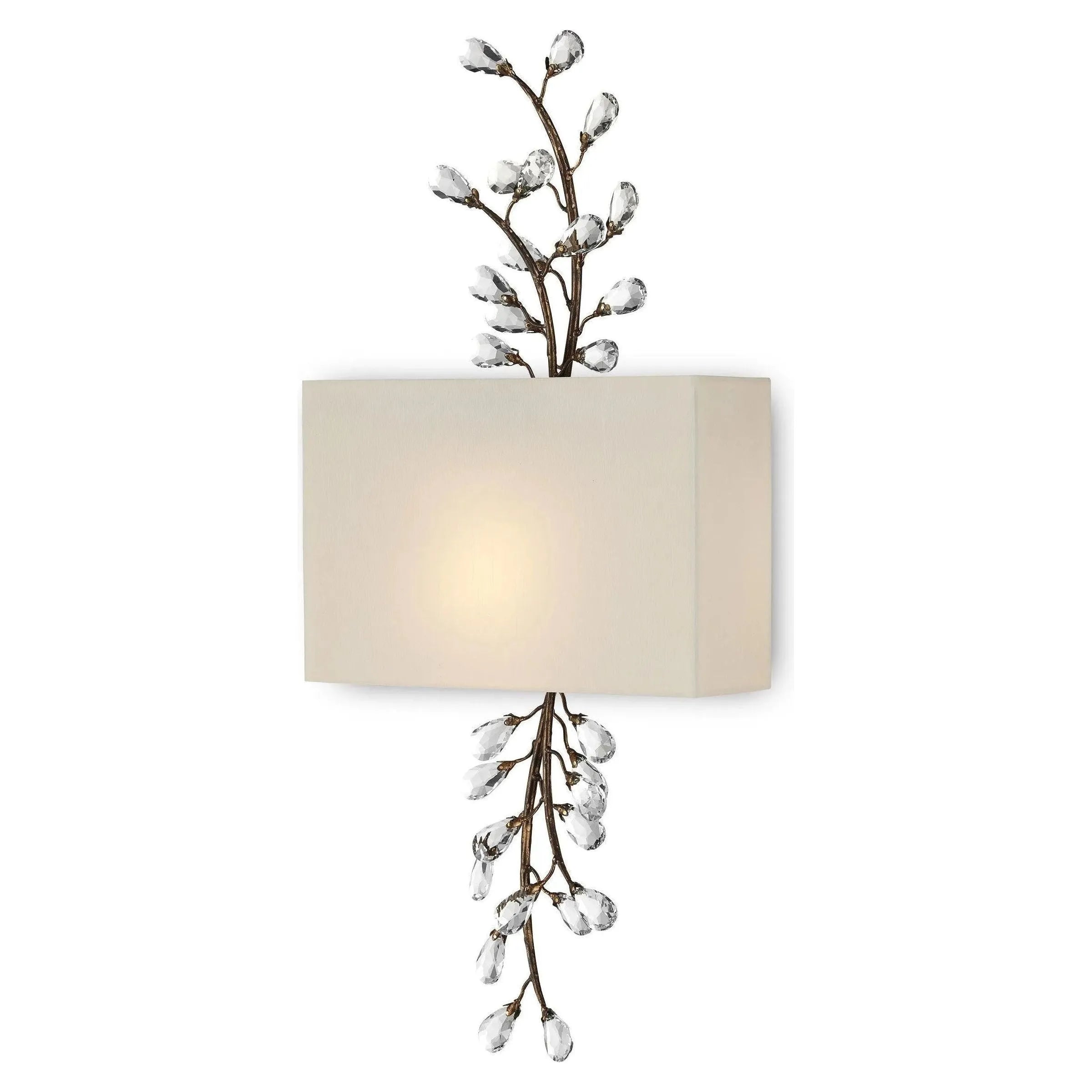 Currey and Company - Crystal Bud Tall Wall Sconce - 5900-0051 | The Rug District
