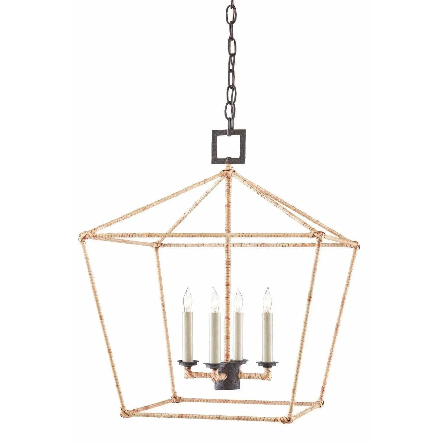 Currey and Company - Denison Rattan Lantern - 9000-0872 | The Rug District