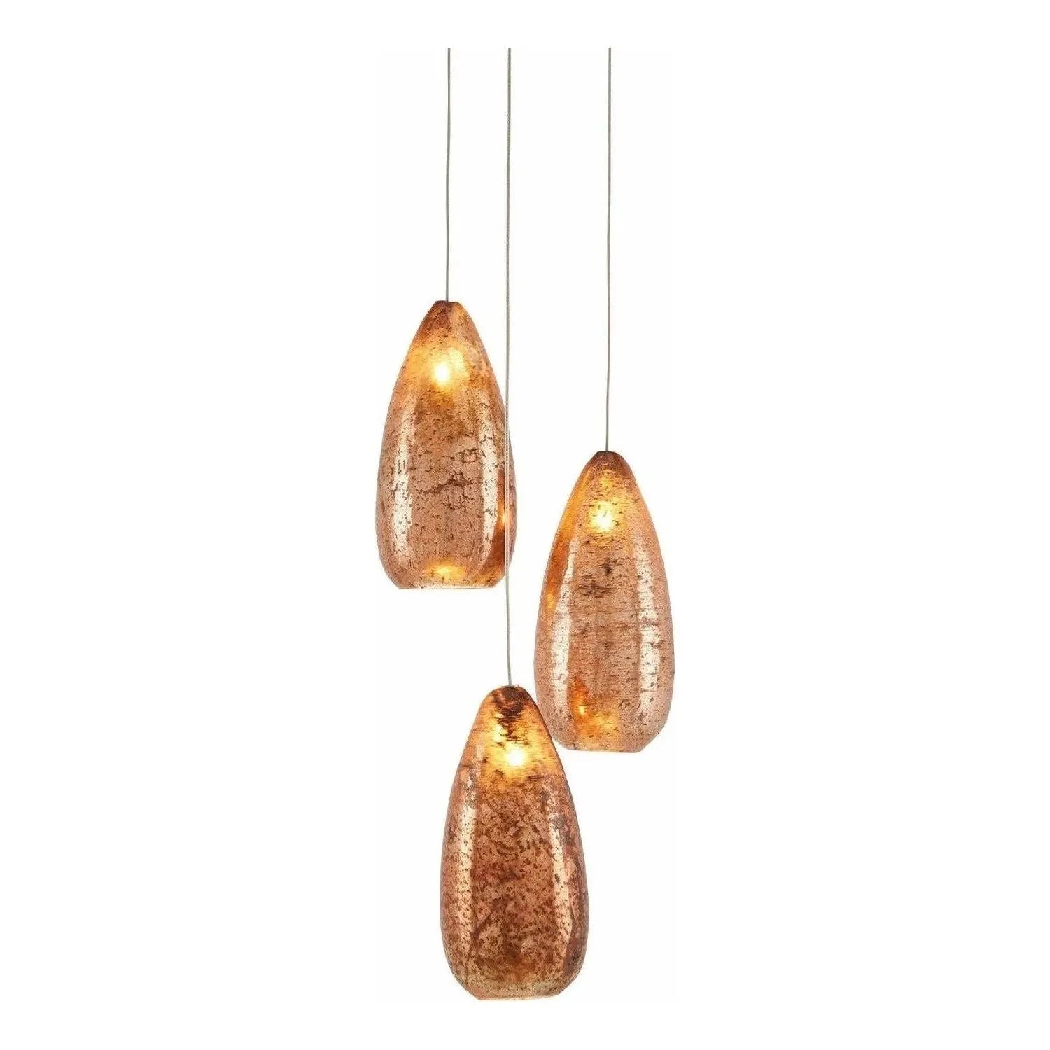 Currey and Company - Rame 3-Light Multi-Drop Pendant - 9000-0903 | The Rug District