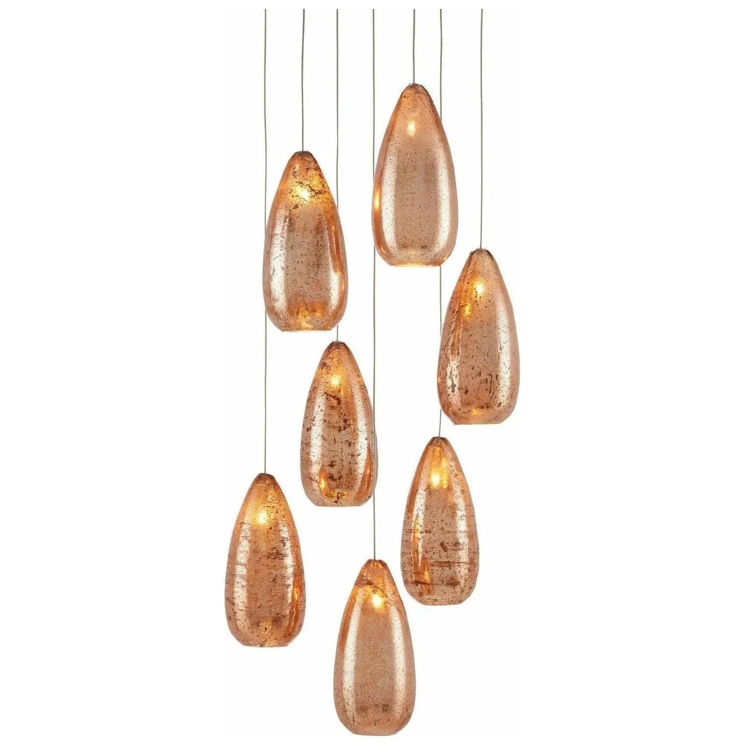 Currey and Company - Rame 7-Light Multi-Drop Pendant - 9000-0904 | The Rug District