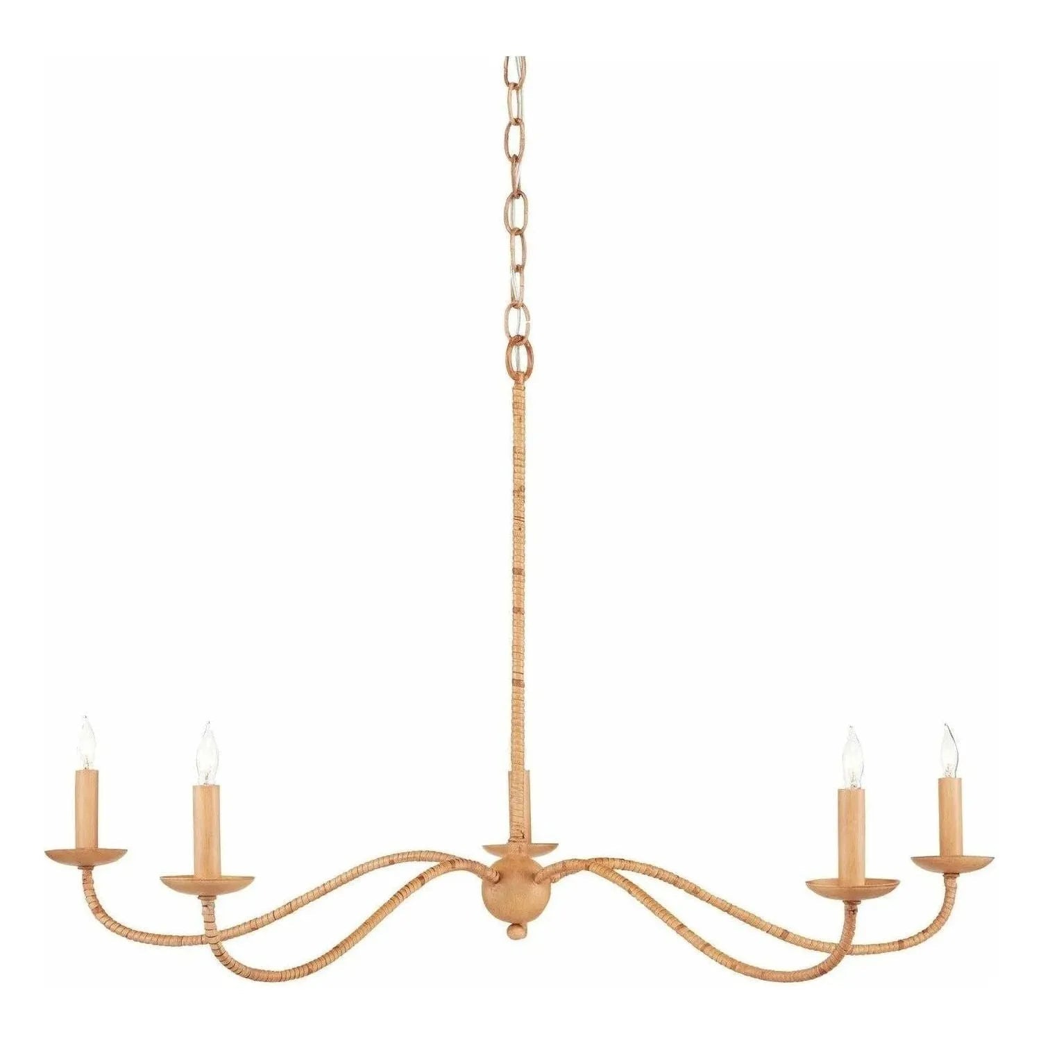 Currey and Company - Saxon Rattan Small Chandelier - 9000-0848 | The Rug District