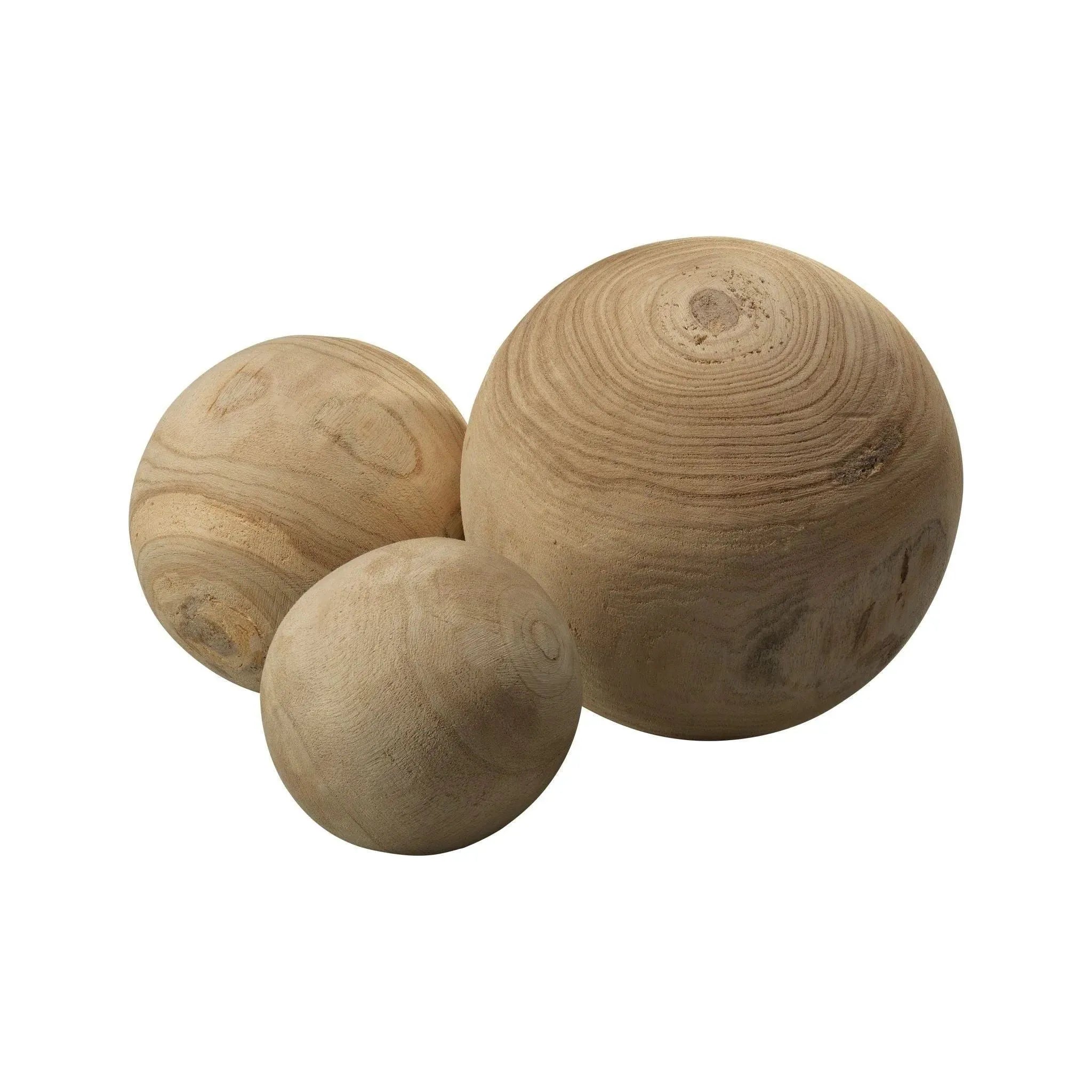 Jamie Young Company - Malibu Wood Balls (set of 3) - 7MALI-NATU | The Rug District