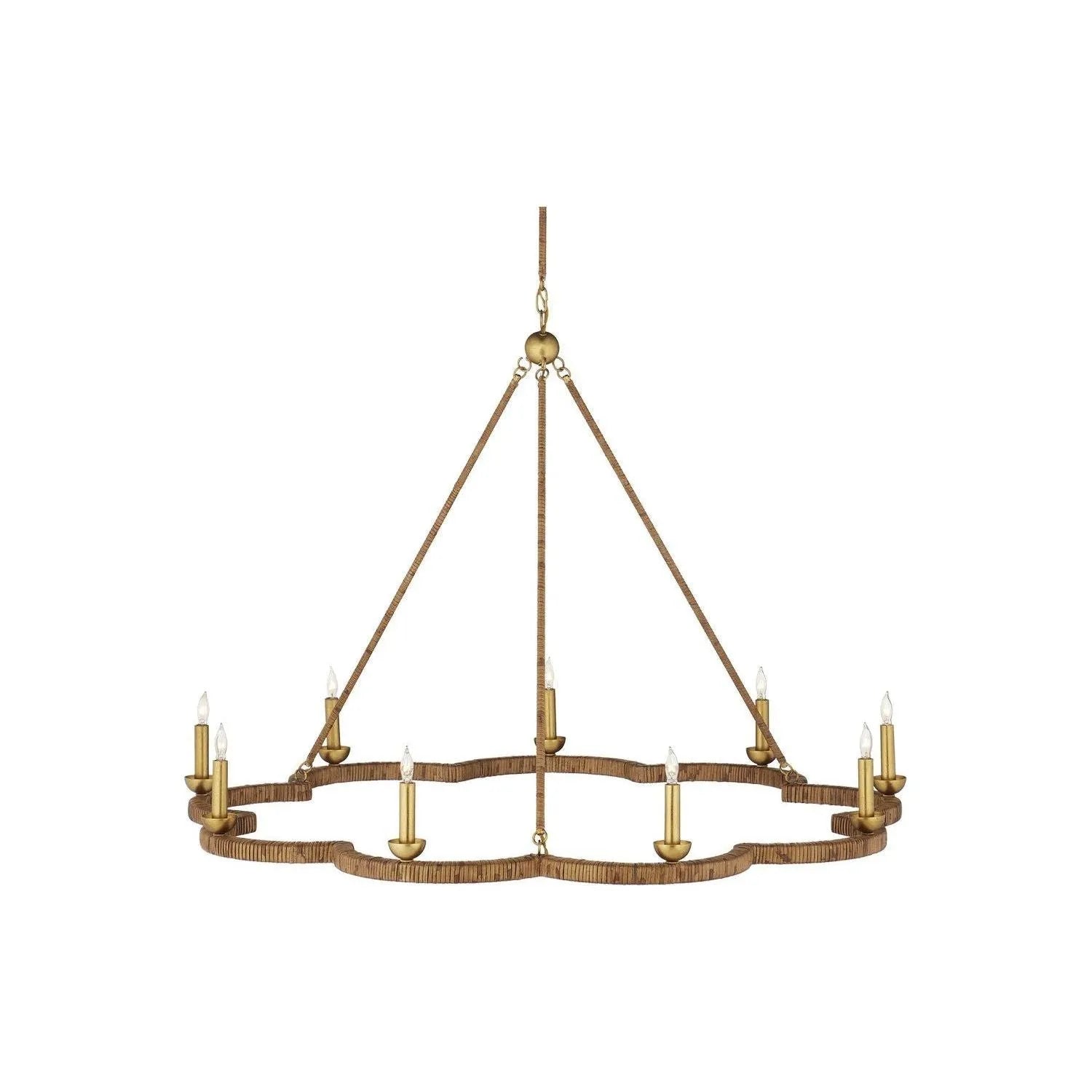 Currey and Company - 9000-1244 - Nine Light Chandelier - Savoie - Natural / Contemporary Gold Leaf