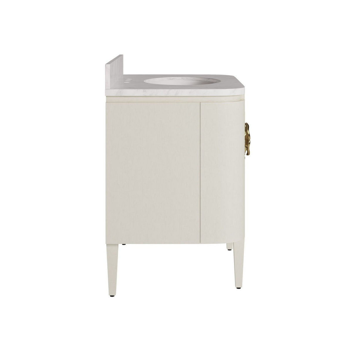 Currey and Company 3800-0016 Briallen 36" Vanity with Oval Undermount Sink in Cerused White/Natural/White/Polished Brass