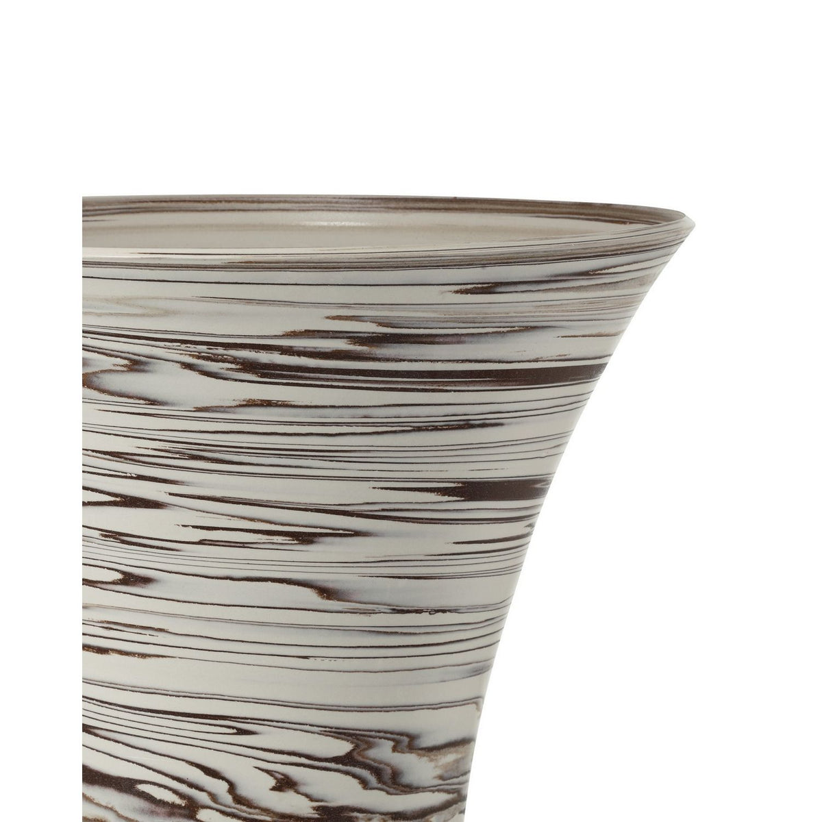 Currey and Company 1200-1010 Jejune Footed Vase in Beige/Brown