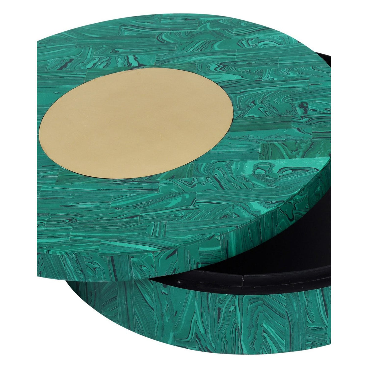 Currey and Company 1200-1061 Transformation Box in Marbled Green/Brushed Brass