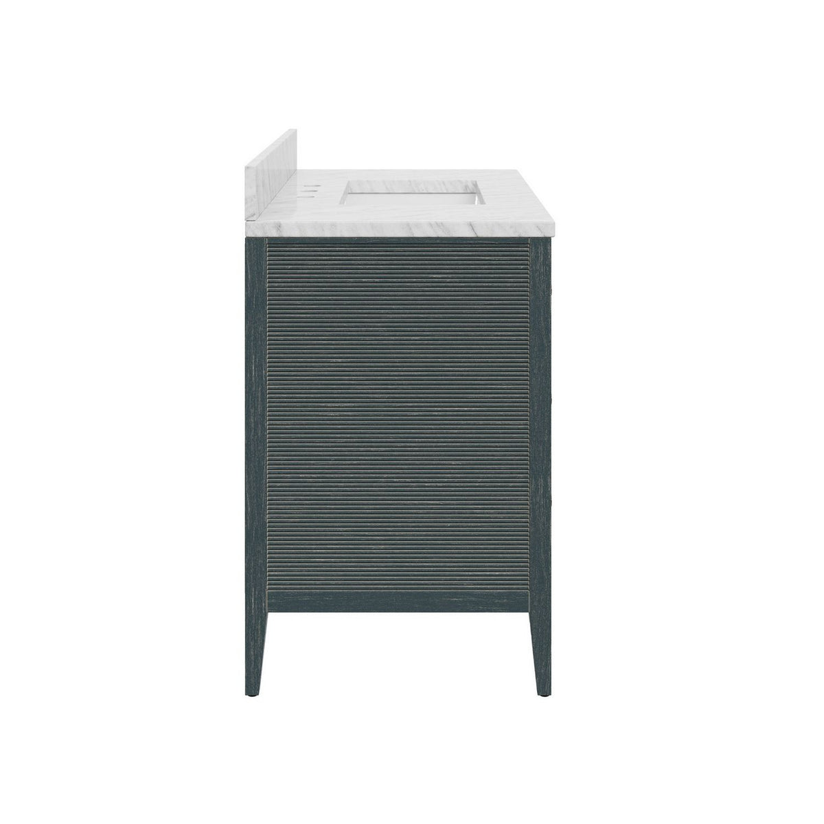 Currey and Company 3800-0019 Santos 36" Vanity with Rectangular Undermount Sink in Vintage Navy/Natural/White/Brushed Brass/Polished Nickel