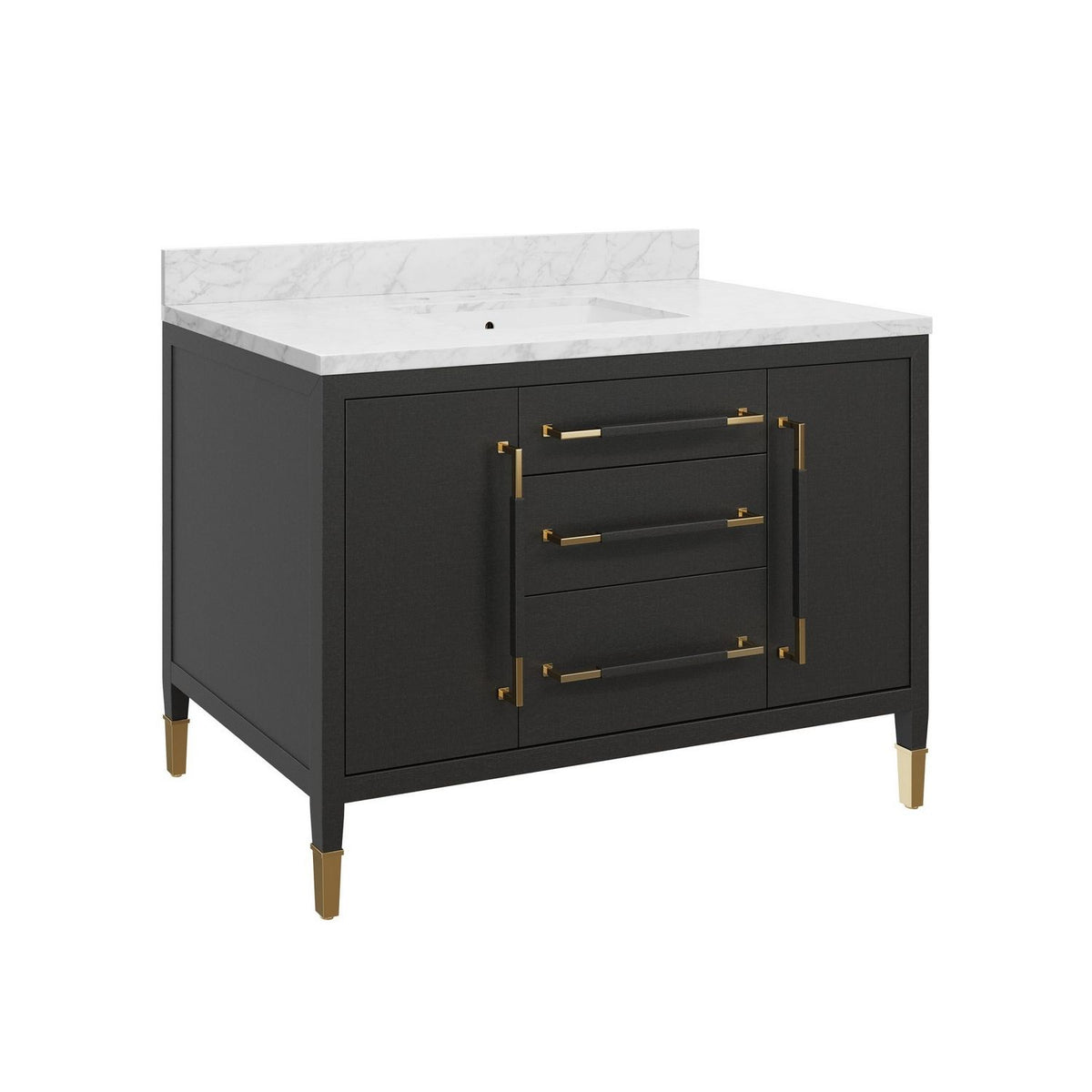 Currey and Company 3800-0020 Verona 48" Vanity with Rectangular Undermount Sink in Black/Natural/White/Champagne