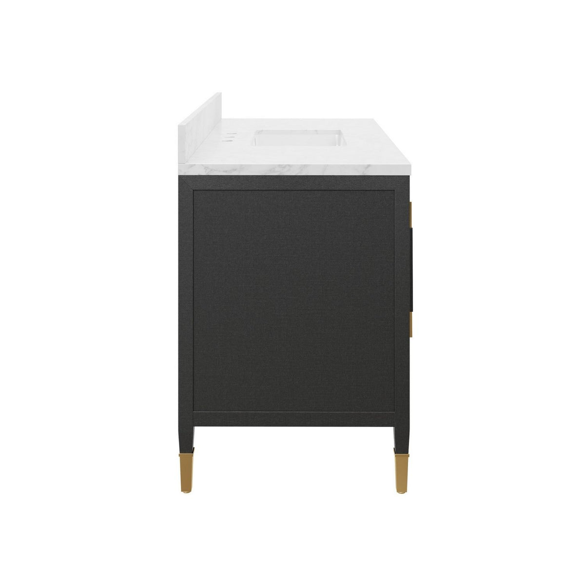 Currey and Company 3800-0020 Verona 48" Vanity with Rectangular Undermount Sink in Black/Natural/White/Champagne