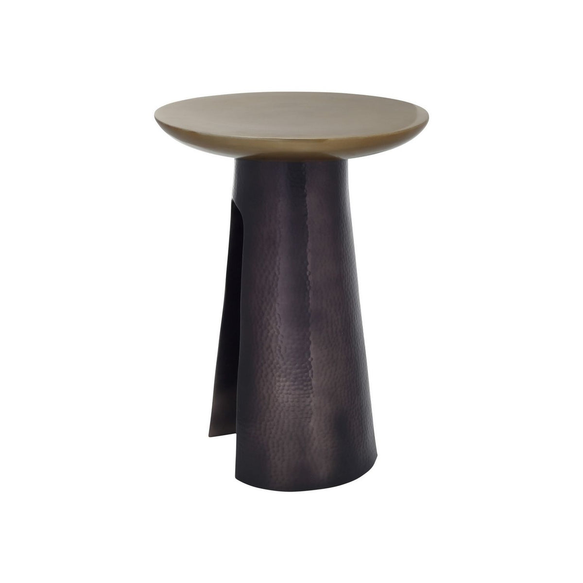 Currey and Company 4000-0254 Pince Accent Table in Black Nickel/Antique Brass