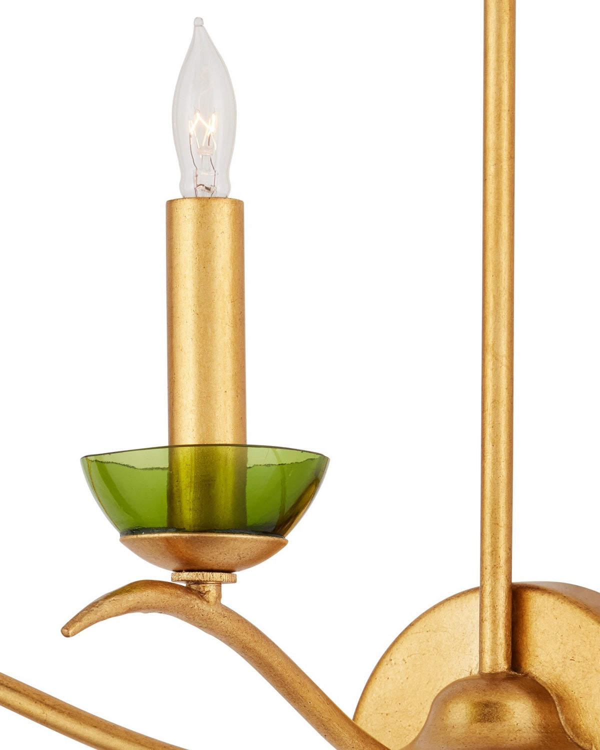 Currey and Company 5000-0288 Flannery Wall Sconce in Contemporary Gold Leaf/Green