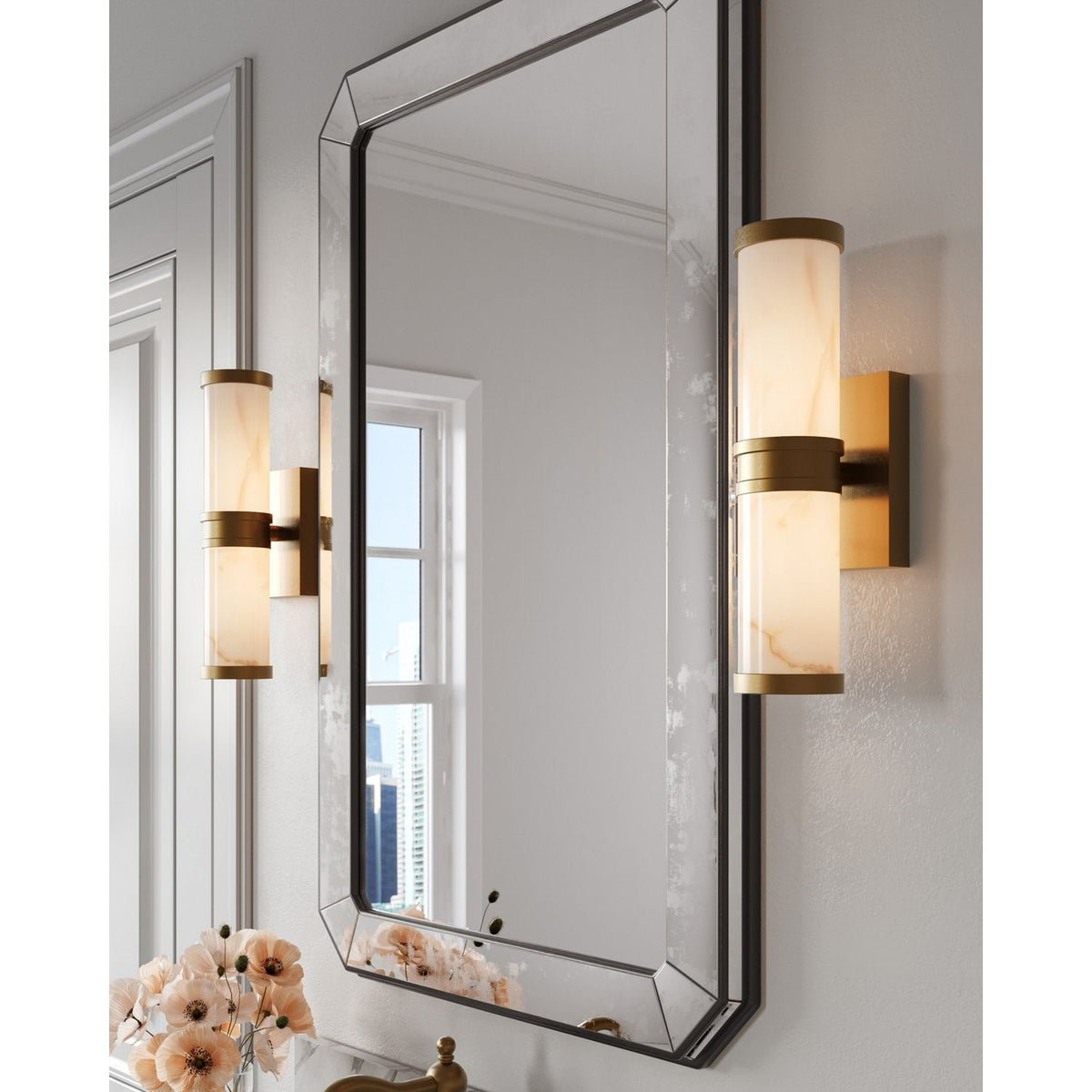 Currey and Company 5800-0076 Brenham Wall Sconce in Natural/Vintage Brass