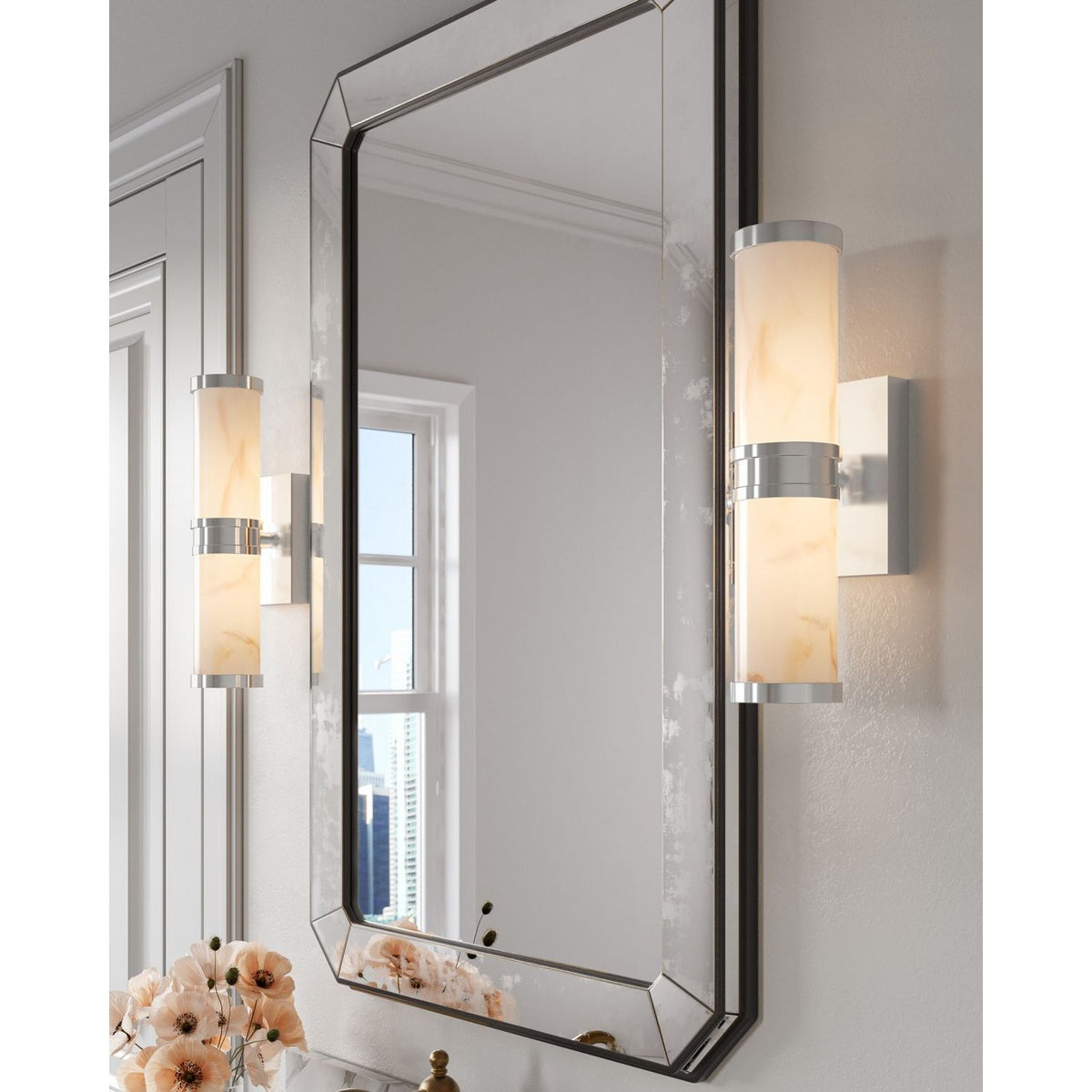 Currey and Company 5800-0077 Brenham Wall Sconce in Natural/Nickel