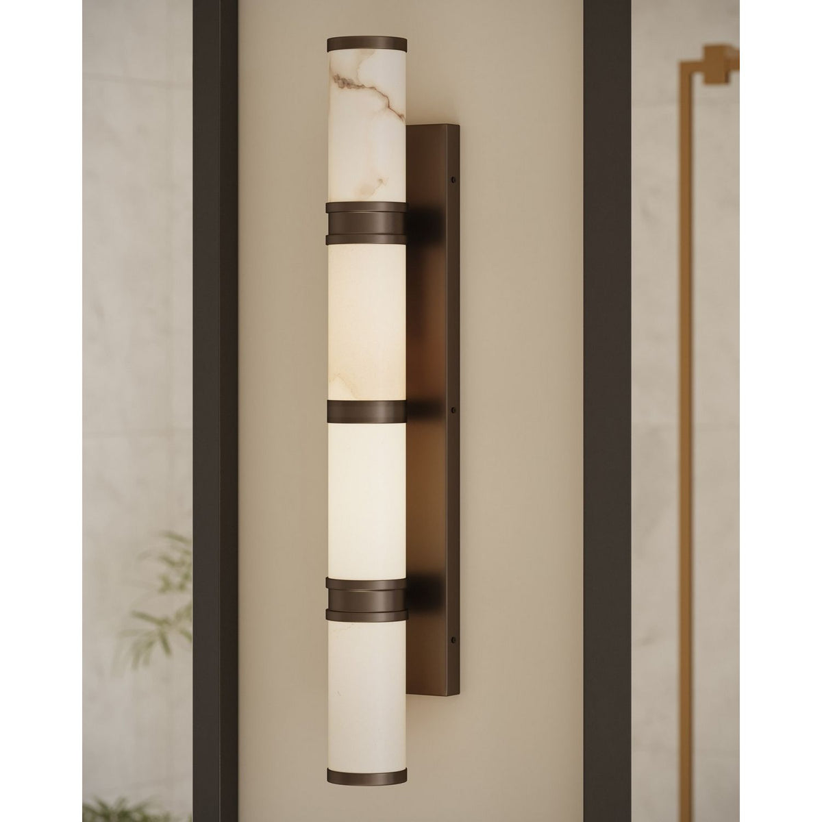 Currey and Company 5800-0081 Brenham Wall Sconce in Natural/Oil Rubbed Bronze