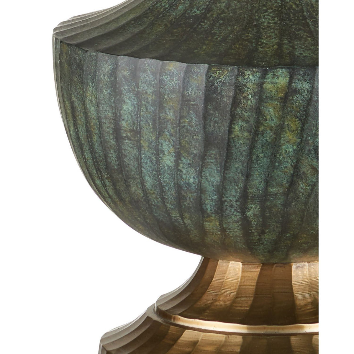 Currey and Company 6000-1060 Djinn Table Lamp in Verdigris/Antique Brass