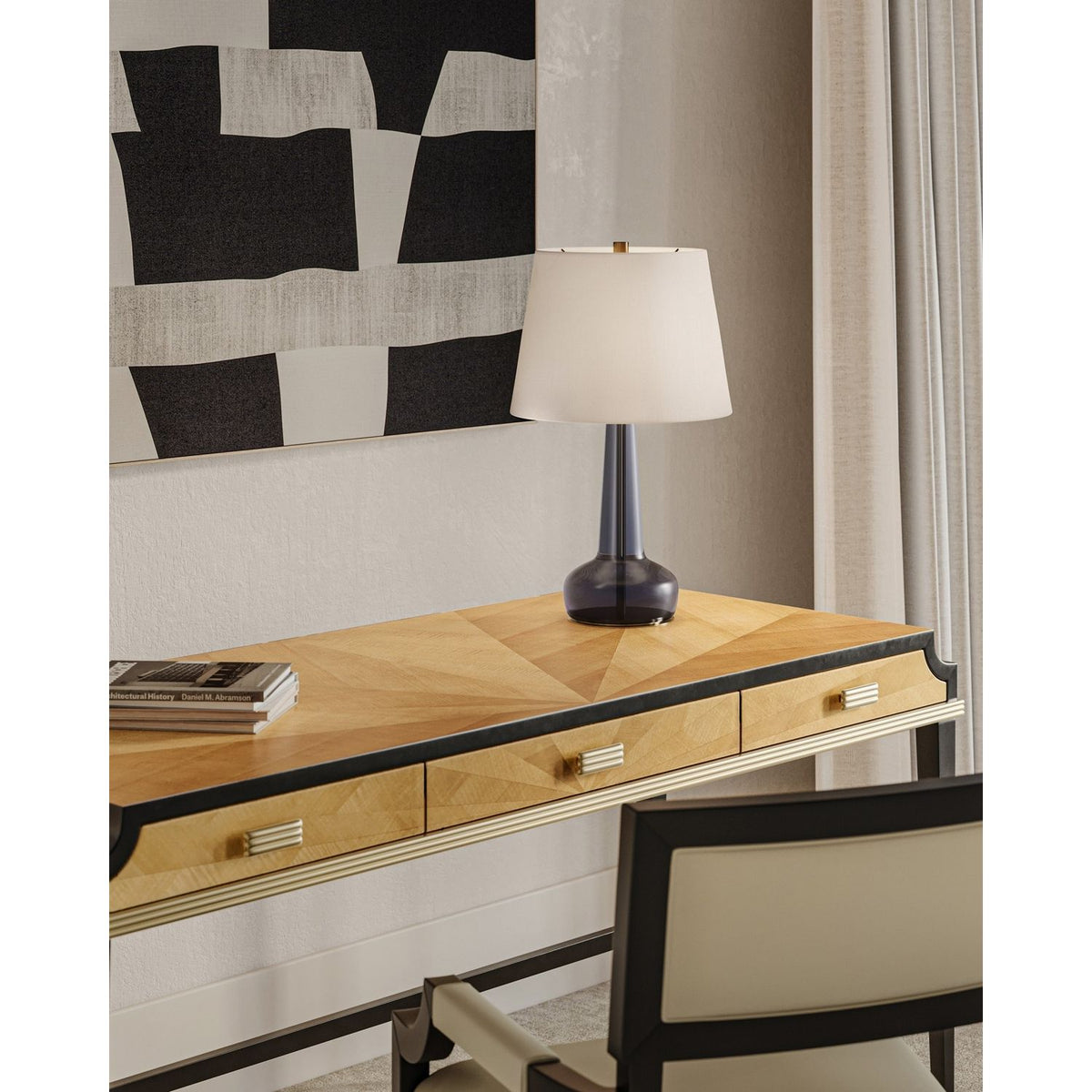 Currey and Company 6000-1063 Rosenborg Table Lamp in Dark Purple