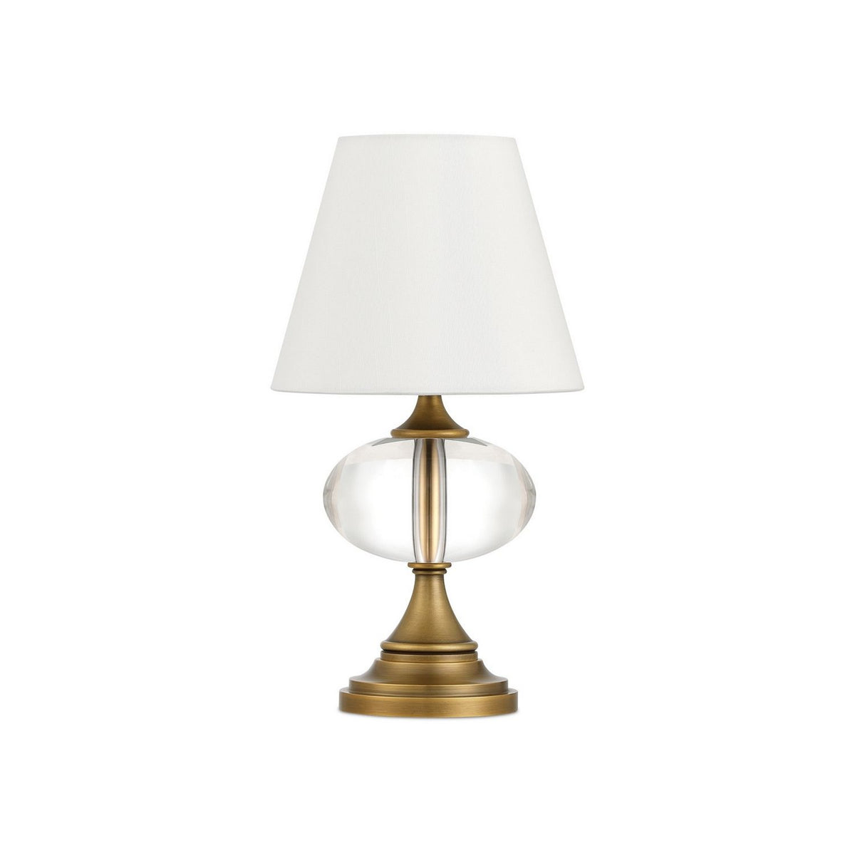 Currey and Company 6700-0018 Sashay Cordless Table Lamp in Clear/Polished Antique Brass