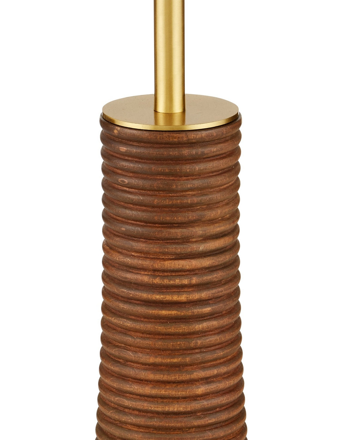 Currey and Company 8000-0175 Lathe Floor Lamp in Natural/Brushed Brass