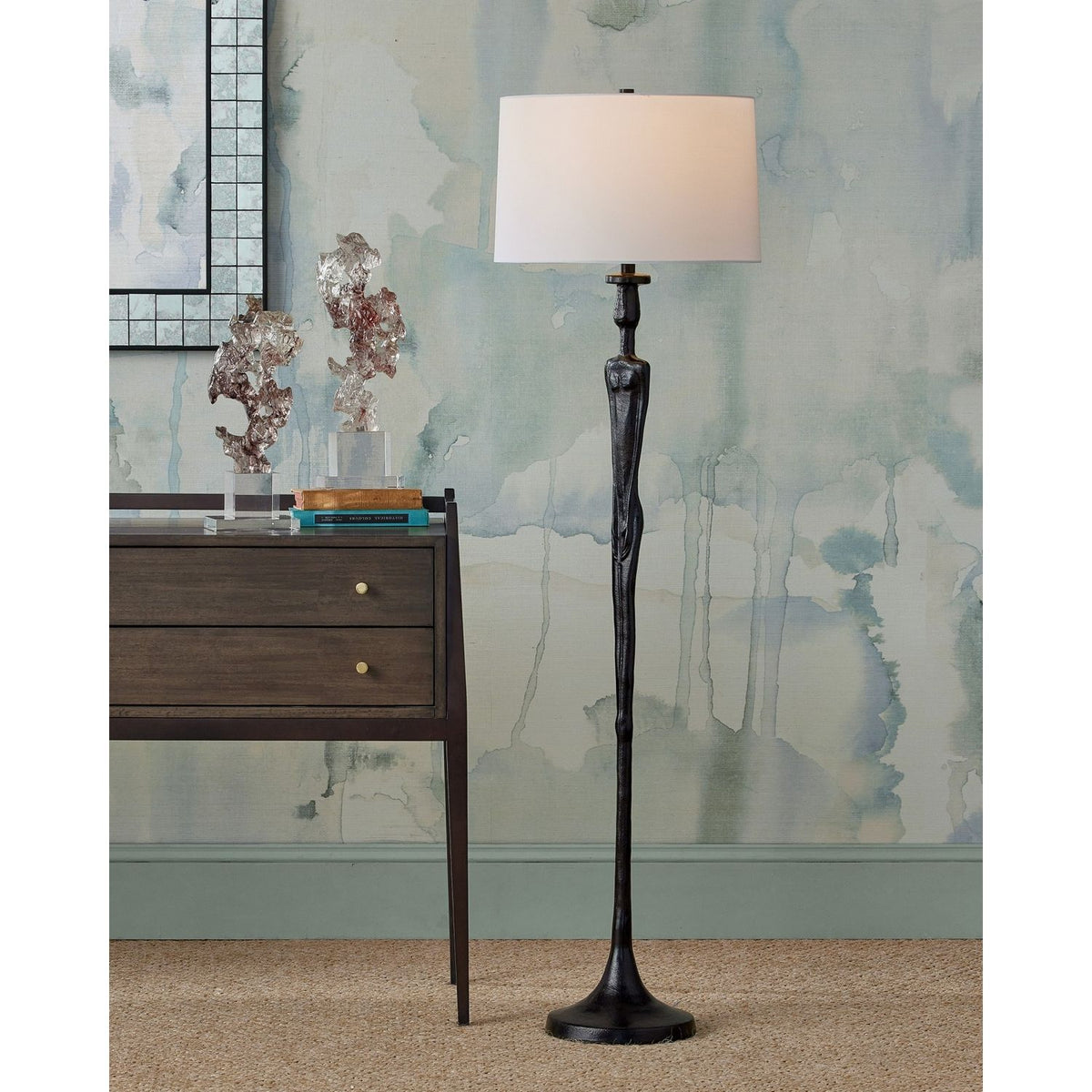 Currey and Company 8000-0180 Mirage Floor Lamp in Black