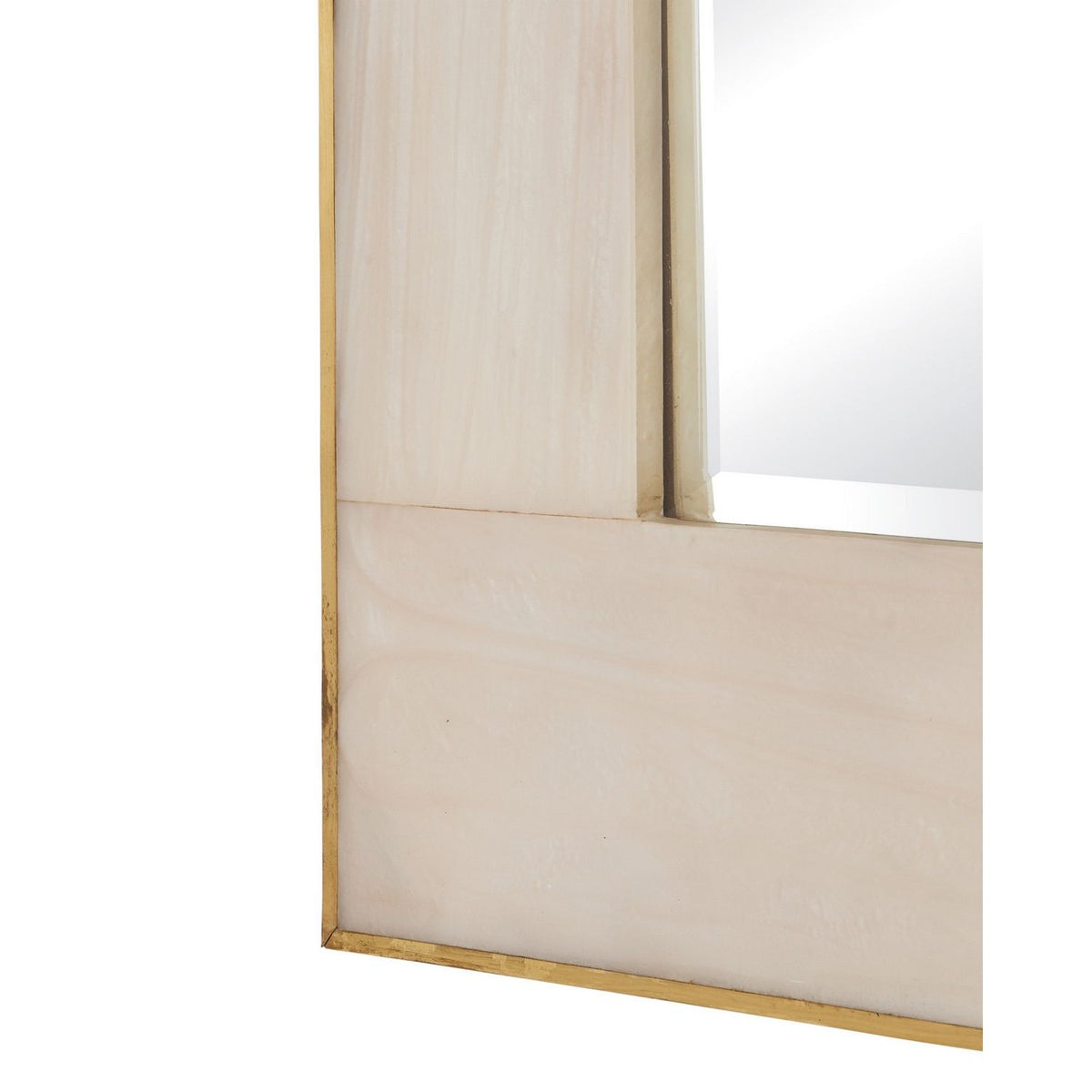 Currey and Company 1000-0178 Orin Mirror in Marbled Ivory/Brushed Brass