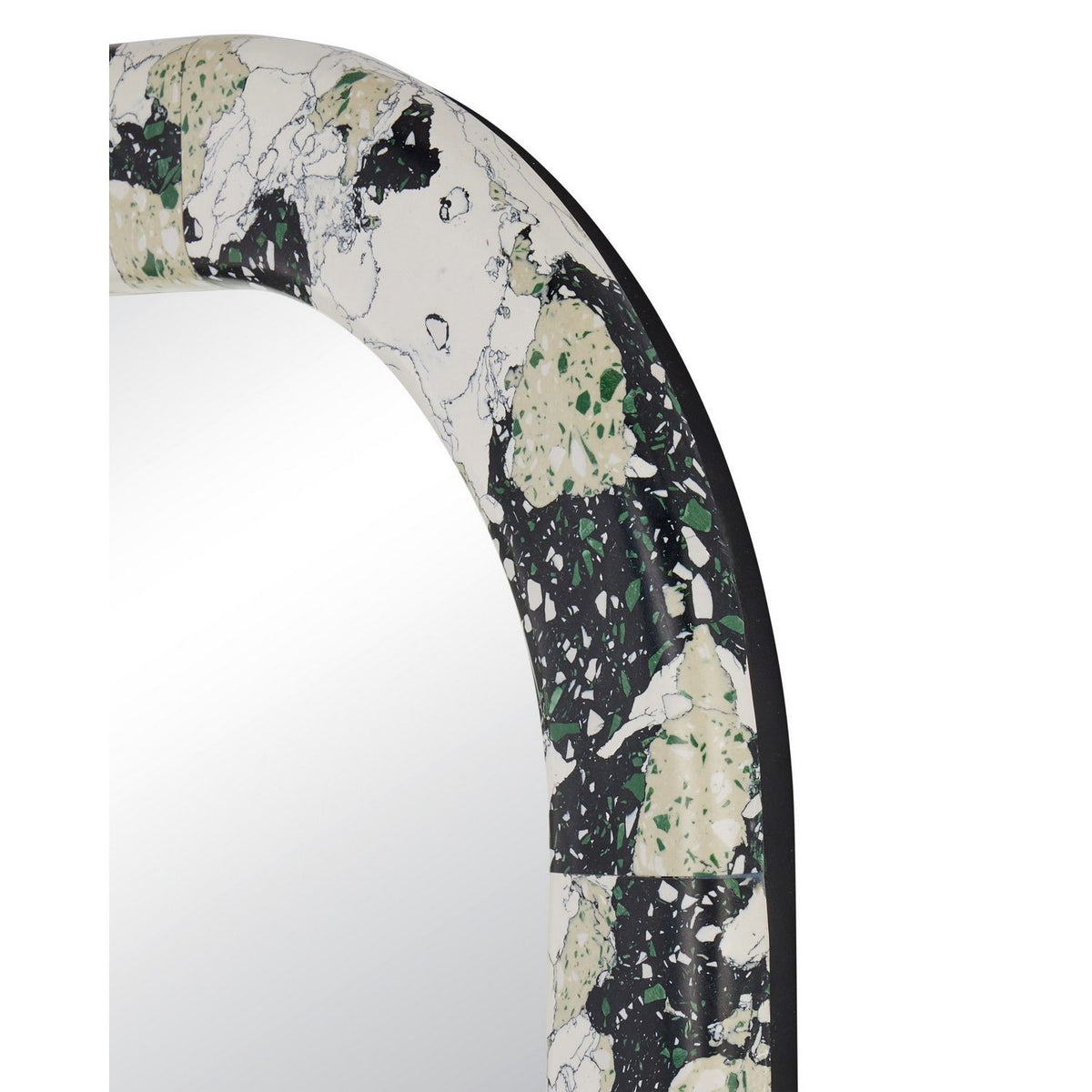 Currey and Company 1000-0185 Wolcott Mirror in White/Black/Green