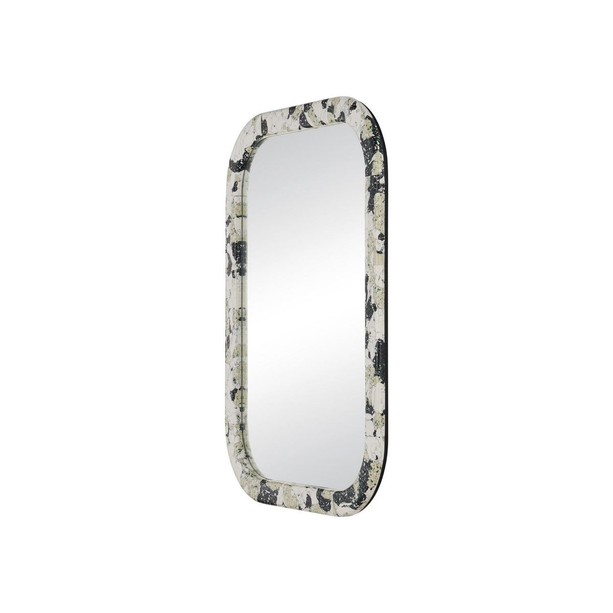 Currey and Company 1000-0185 Wolcott Mirror in White/Black/Green