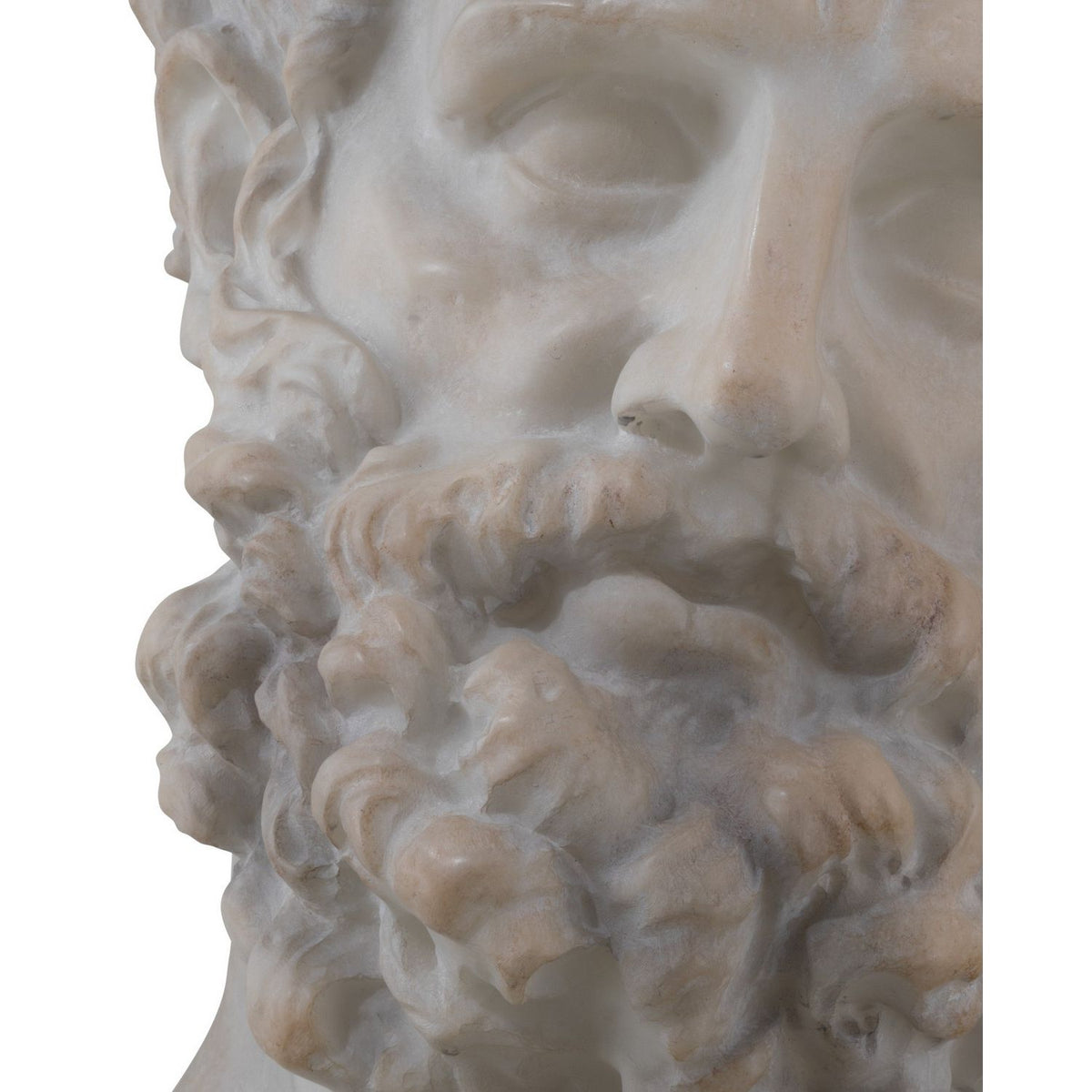 Currey and Company 1200-1084 Hercules Head on Metal Stand in Antique Off-White/Black