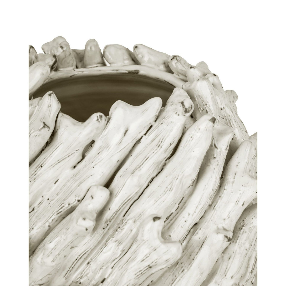Currey and Company 1200-1109 Seadrift Vase in White