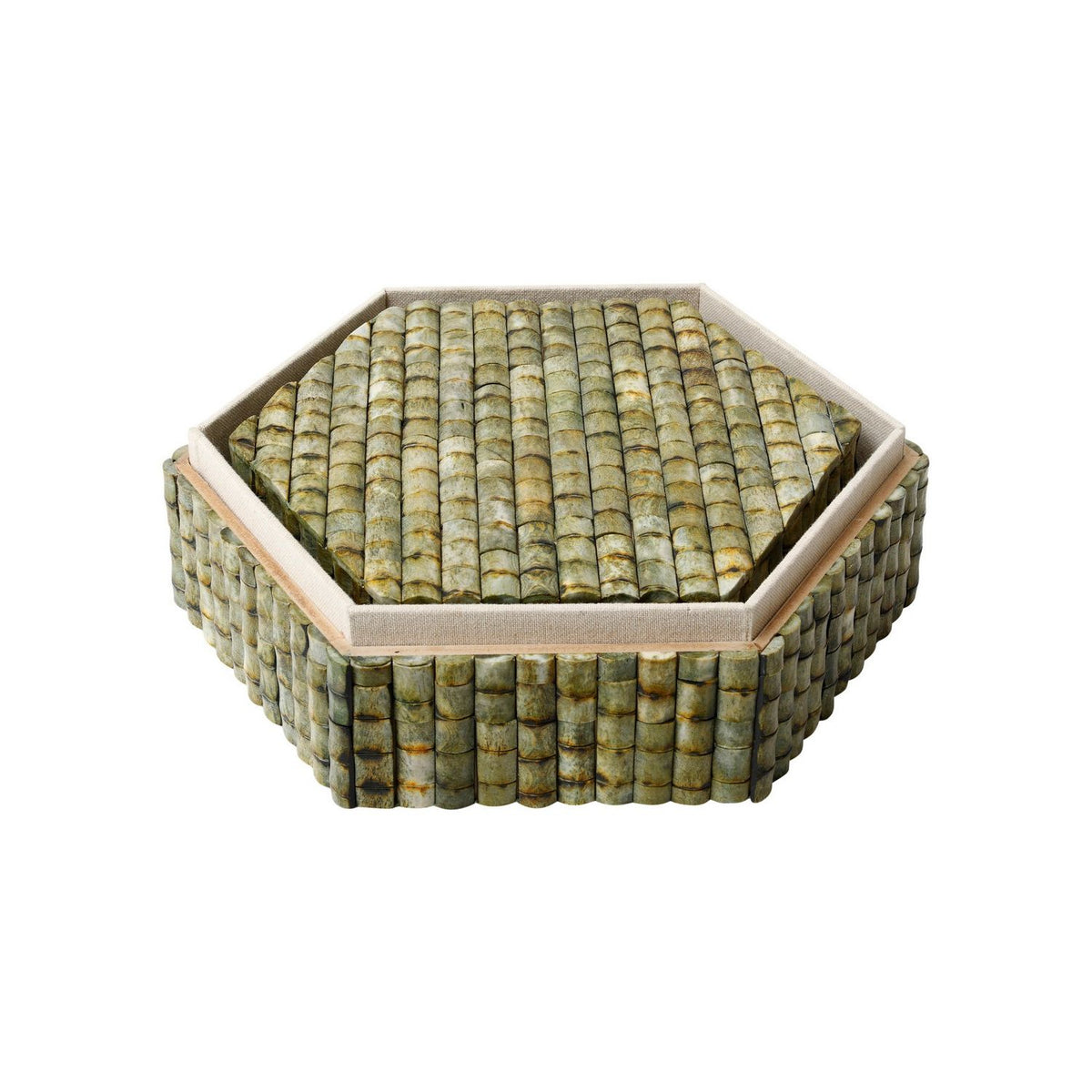 Currey and Company 1200-1124 Knepp Box Set of 2 in Green/Natural