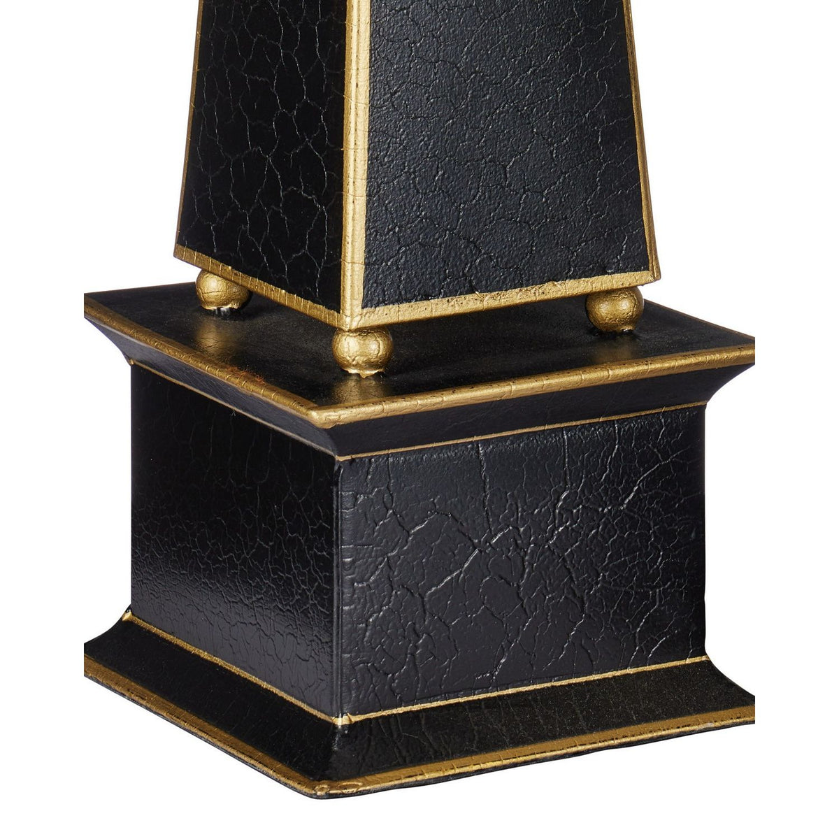 Currey and Company 1200-1129 Daphne Obelisk Set of 2 in Black/Gold