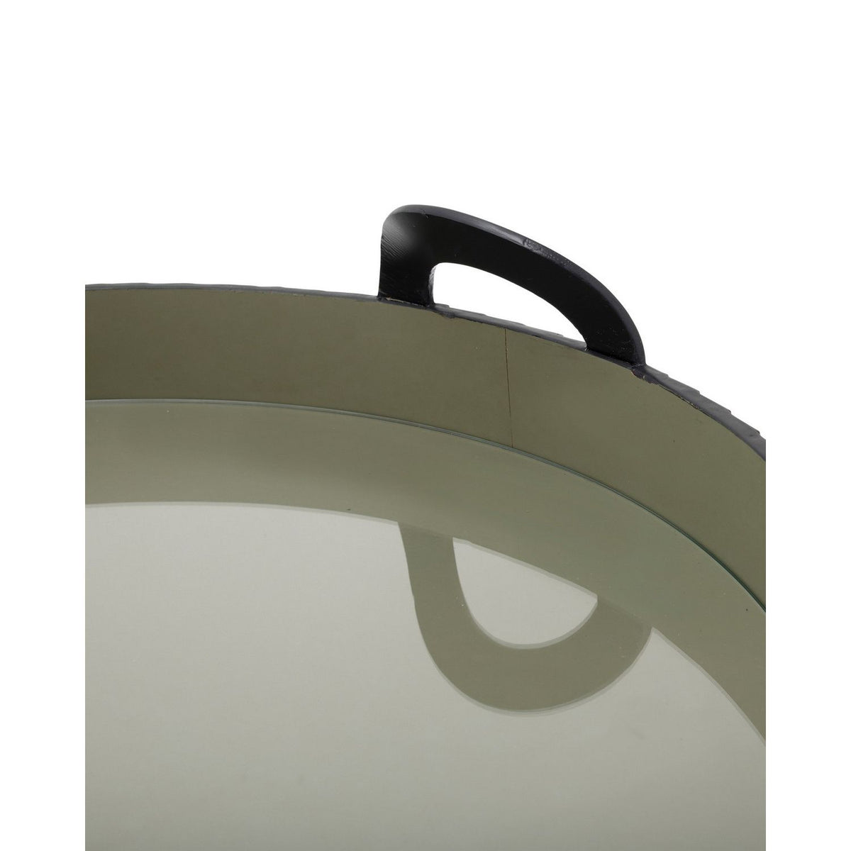 Currey and Company 1200-1146 Cuoio Round Tray in Green/Black