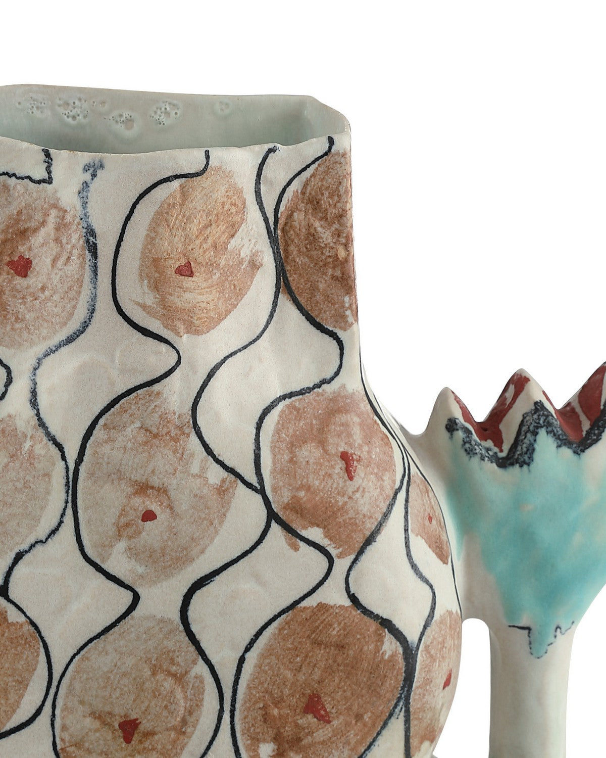 Currey and Company 1200-1162 Tuliette Vase in Blue/Off-White/Pink/Black