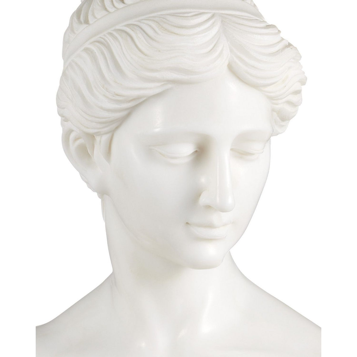 Currey and Company 1200-1165 Thea Marble Bust Sculpture in White/Yellow/Black