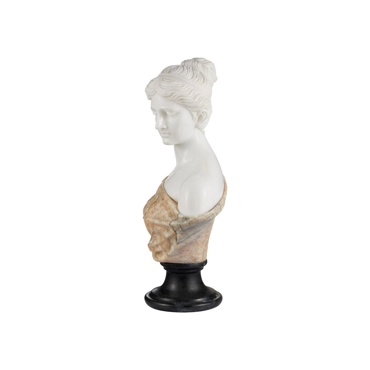 Currey and Company 1200-1165 Thea Marble Bust Sculpture in White/Yellow/Black