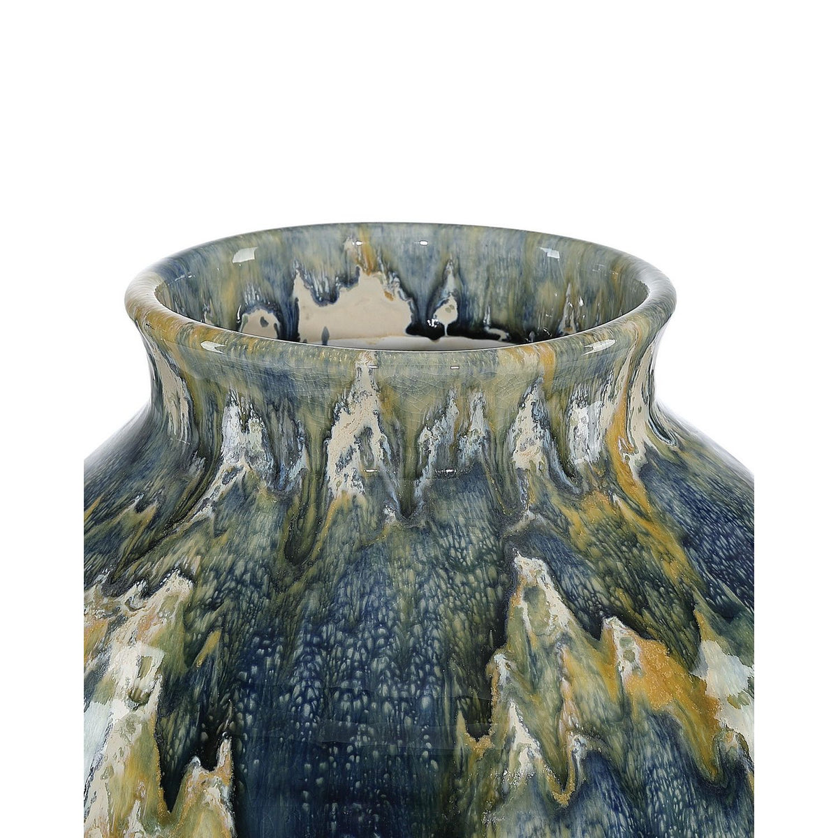 Currey and Company 1200-1169 Macchiato Vessel in Blue/Green/Off-White
